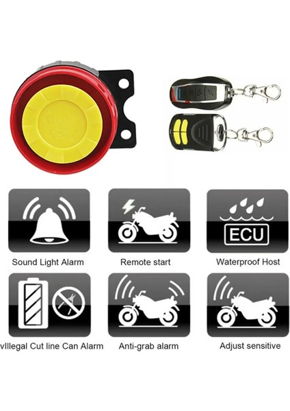 12V Motosiklet Bisiklet Anti-Hırsızlık Güvenlik Alarm Sistemi Scooter 125DB Uzaktan Kumanda Anahtar Kabuk Motosiklet Hoparlörleri Bisiklet Alarmı (Yurt Dışından)