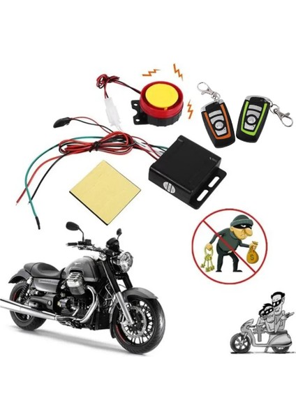 Motosiklet Hırsızlığa Karşı 125DB Evrensel Iki Yönlü Motosiklet Scooter Güvenlik Alarm Sistemi Motor Çalıştırma Uzaktan Kumanda Anahtarı (Yurt Dışından)