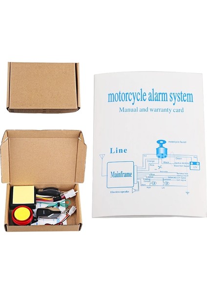 Alarm Stili Evrensel Motosiklet Bisiklet Alarm Sistemi Scooter Hırsızlığa Karşı Güvenlik Alarmı Moto Uzaktan Kumanda Motor Çalıştırma + Alarme Moto Hoparlör (Yurt Dışından)