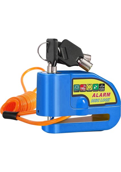 Mavi Stil Disk Fren Kilidi Motosiklet Alarm Disk Kilidi Dayanıklı Disk Tekerlek Güvenlik Kilidi Hırsızlığa Karşı Alarm Tekerlek Güvenlik Güvenlik Siren Kilidi (Yurt Dışından)