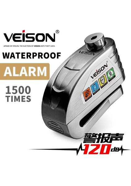 Kilit Çanta Stili Veıson Motosiklet Su Geçirmez Alarm Kilidi Bisiklet Steelmate Disk Kilidi Uyarı Güvenlik Hırsızlık Önleyici Fren Rotor Asma Kilit Alarma Moto (Yurt Dışından) indirimleri
