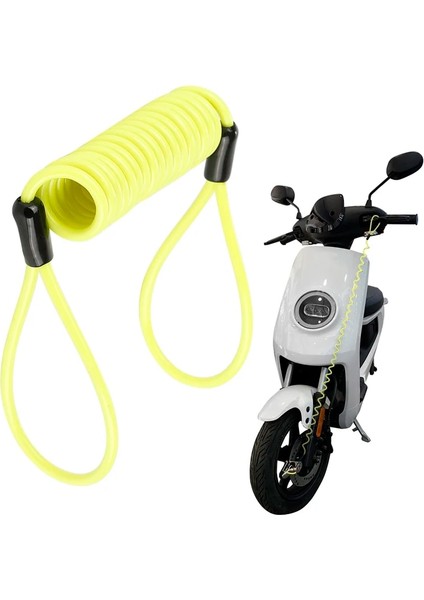 Sarı Stil 150CM Güvenlik Disk Fren Çanta ve Hatırlatma Yaylı Kablo Uyarı Halatı Hırsız Önleyici Motosiklet Tekerlek Alarm Disk Kilidi (Yurt Dışından)