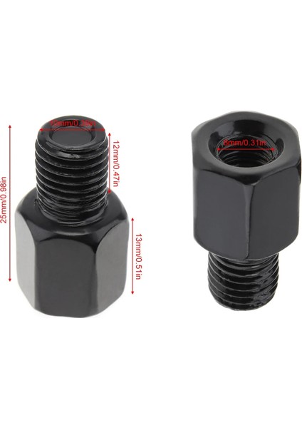 Iç 10 Iç 8 Stili 1 Adet Motosiklet Dikiz Aynası Adaptörleri Vidalar 8mm Ters Sağ Sol Diş Adaptörü Dönüşüm Vidası Uygun Araçları (Yurt Dışından)