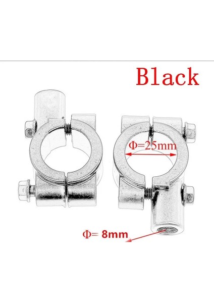 8 mm 25 mm Siyah Stil Motosiklet Ayna Montaj Kelepçesi Dikiz Aynası Tutucu Adaptörü Gümüş Siyah Metal Gidon Konu 2 Adet (Yurt Dışından)