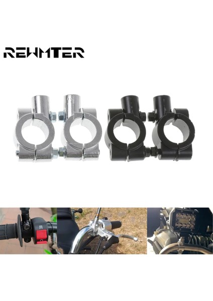 8 mm 25 mm Siyah Stil Motosiklet Ayna Montaj Kelepçesi Dikiz Aynası Tutucu Adaptörü Gümüş Siyah Metal Gidon Konu 2 Adet (Yurt Dışından)