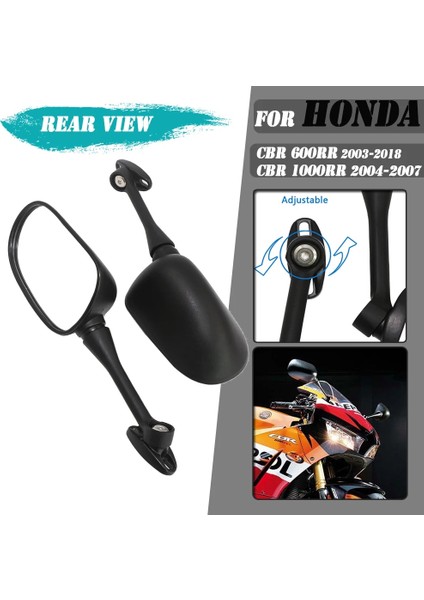 Honda CBR600 Rr CBR600RR CBR1000 Rr CBR1000RR Motosiklet Aksesuarları Spor Bisiklet Yan Dikiz Aynası Dikiz Aynaları (Yurt Dışından)