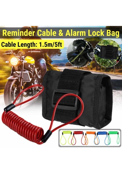 Sarı Stil 1.5 M Hatırlatma Kablosu + Alarm Kilidi Çanta Motosiklet Motosiklet Için Anti Hırsız Motosiklet Tekerlek Alarm Disk Kilidi 5 Renk (Yurt Dışından) fiyatları