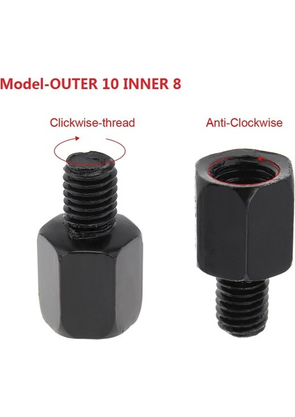 Dış 10 Iç 8 Tarzı 1 Adet Motosiklet Dikiz Aynası Adaptörleri Vidalar 8mm Ters Sağ Sol Diş Adaptörü Dönüşüm Vidası Uygun Araçları (Yurt Dışından)