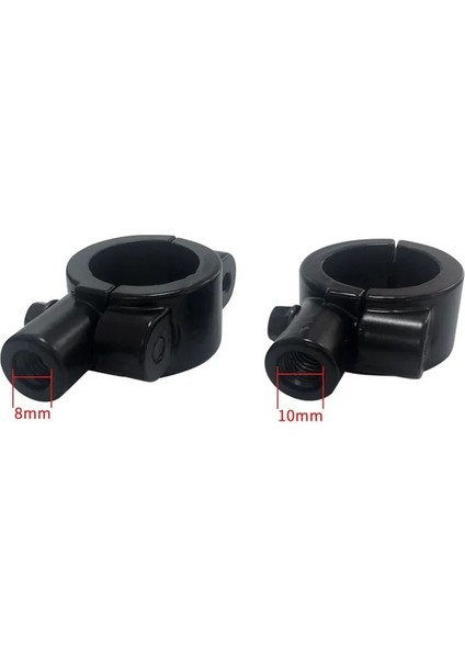 SIYAH-25MM-M8 Stili " Inç Gidon Konu Motosiklet Ayna Montaj Kelepçesi Dikiz Aynası Tutucu Adaptörü Gümüş Siyah (Yurt Dışından)