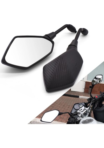 Abs Plastik Siyah Stil 1 Çift Motosiklet Dikiz Aynaları Honda Msx B650R CB125R Xadv x Adv 750 X11 St Arka Yan Dışbükey Ayna (Yurt Dışından)