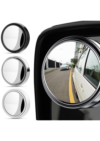 Beyaz Stil 2 Adet Hd Cam Araba Kör Nokta Ayna Oto Motosiklet 360 ° Ayarlanabilir Geniş Açı Dikiz Aynaları Ekstra Yuvarlak (Yurt Dışından)