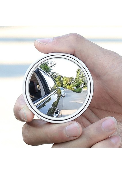 Beyaz Stil 2 Adet Hd Cam Araba Kör Nokta Ayna Oto Motosiklet 360 ° Ayarlanabilir Geniş Açı Dikiz Aynaları Ekstra Yuvarlak (Yurt Dışından)