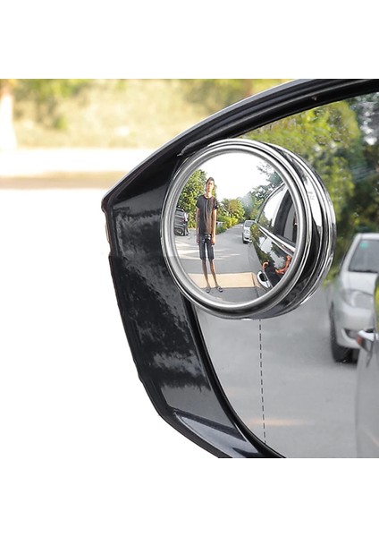 Beyaz Stil 2 Adet Hd Cam Araba Kör Nokta Ayna Oto Motosiklet 360 ° Ayarlanabilir Geniş Açı Dikiz Aynaları Ekstra Yuvarlak (Yurt Dışından)