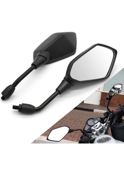 Karbon Fiber Tarzı 1 Çift Motosiklet Dikiz Aynaları Yamaha Fz8 Fz6 XSR700 XSR900 Xsr 900 XV950 Xv Arka Yan Dışbükey Ayna (Yurt Dışından) indirimleri