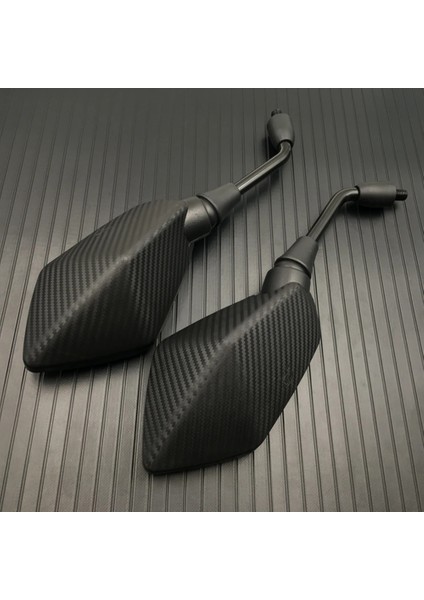 10 mm Siyah Stil 1 Çift Evrensel Karbon Fiber Motosiklet Aynası Scooter E-Bike Dikiz Aynaları Electrombile Arka Taraf Dışbükey Ayna (Yurt Dışından) fırsatları
