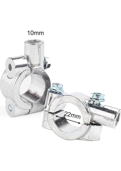 GÜMÜŞ-22MM-M10 Stili " Inç Gidon Konu Motosiklet Ayna Montaj Kelepçesi Dikiz Aynası Tutucu Adaptörü Gümüş Siyah (Yurt Dışından)
