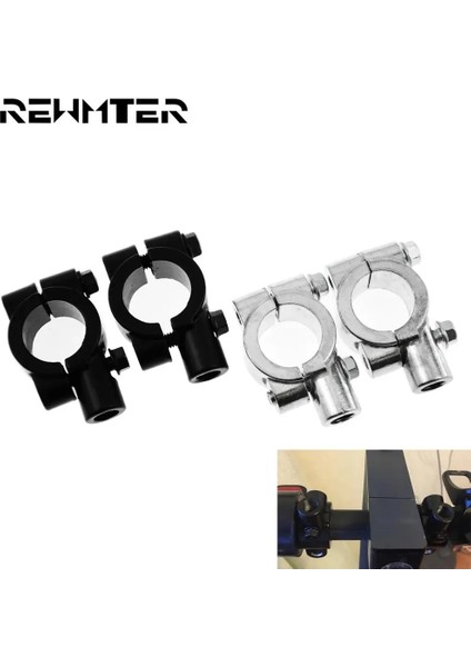 Siyah 8 mm 22 mm Stil 2 Adet Siyah Gümüş Motosiklet Aksesuarları Ayna Montaj Kelepçesi Dikiz Aynası Tutucu Boyutu (Yurt Dışından) indirimleri