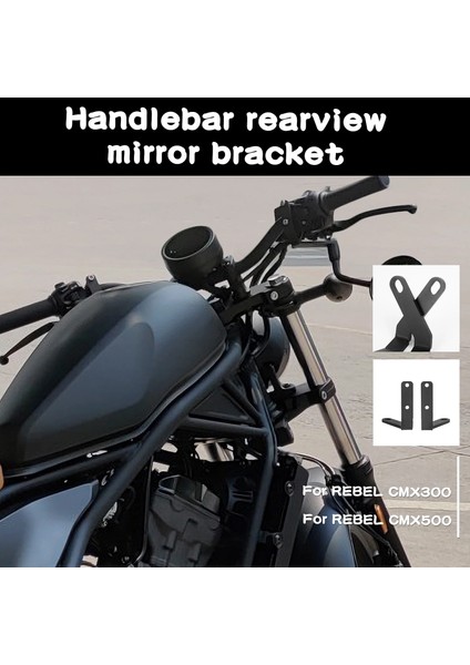 Siyah Stil Honda Rebel Mx Gidon Dikiz Yan Ayna Dikiz Spot Işık Braketi Montaj Kelepçe Tutucu Aksesuarları Için (Yurt Dışından)