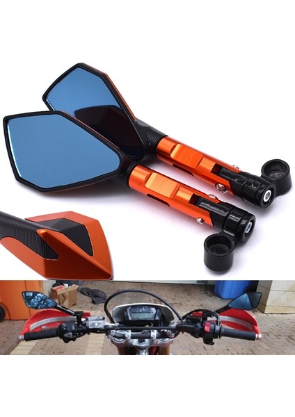 Siyah Stil Motosiklet Evrensel Alüminyum C Dikiz Aynası Ktm Duke Duke 390 Yamaha XV750 XV700 XV535 XV250 Vb. (Yurt Dışından)