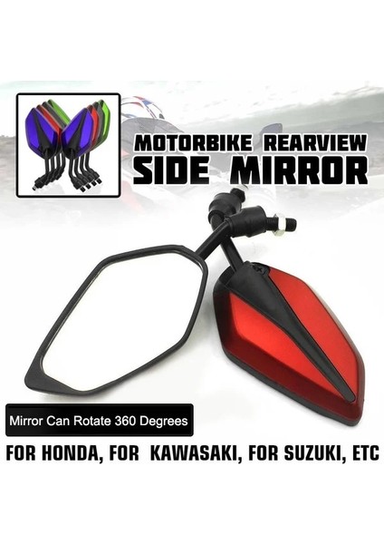Yeşil Stil Honda, Yamaha, Kawasaki Motosikletler Için 1 Çift Evrensel Dikiz Aynaları (Yurt Dışından)