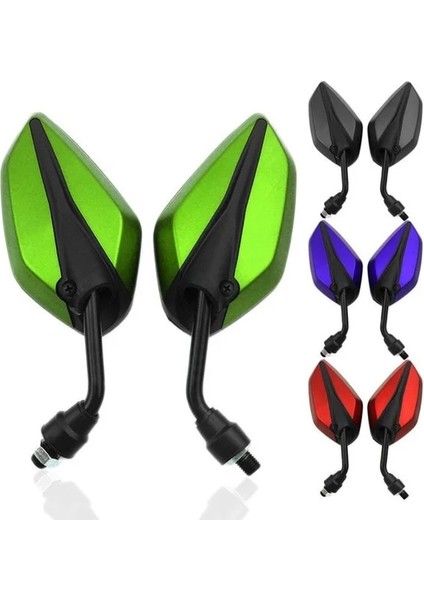 Yeşil Stil Honda, Yamaha, Kawasaki Motosikletler Için 1 Çift Evrensel Dikiz Aynaları (Yurt Dışından)