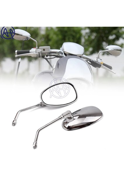 Motosiklet Krom Oval Yan Yan Dikiz Aynaları Cruıser Chopper 10MM Honda Kawasakı Ducatı Harley Suzukı Özel (Yurt Dışından)