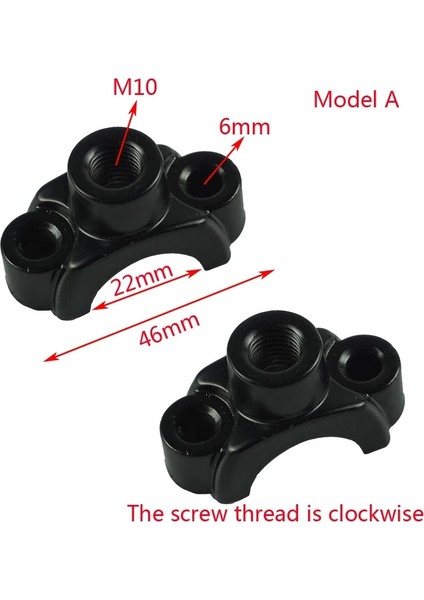 Model A Stili 1 Pair "evrensel Motosiklet Gidon Fren Debriyaj Ana Silindir Ayna Kelepçe Montaj Braketi M10 (Yurt Dışından)