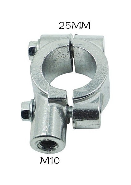 M10 25MM Simli Stil 1 Adet Gidon Braketi Kelepçe Konu Motosiklet Ayna Montaj Kelepçesi Dikiz Aynası Tutucu Adaptörü Gümüş Siyah (Yurt Dışından)