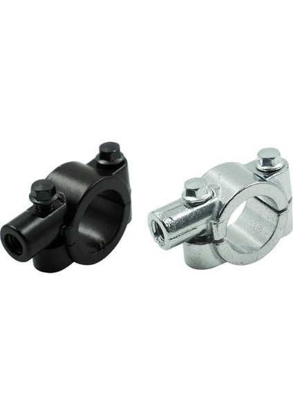 M10 25MM Simli Stil 1 Adet Gidon Braketi Kelepçe Konu Motosiklet Ayna Montaj Kelepçesi Dikiz Aynası Tutucu Adaptörü Gümüş Siyah (Yurt Dışından)