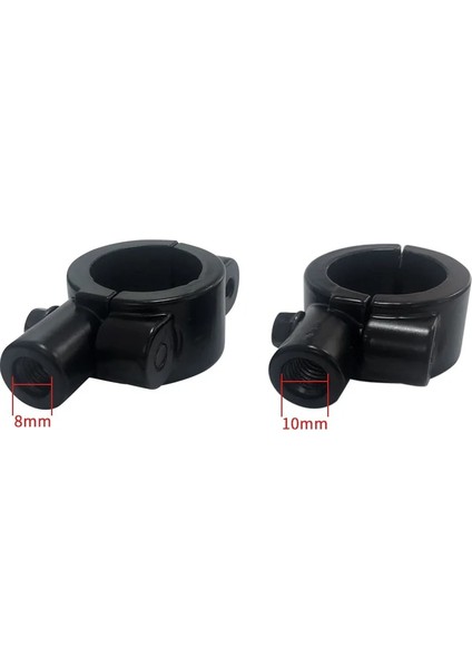 M10 25MM Simli Stil 1 Adet Gidon Braketi Kelepçe Konu Motosiklet Ayna Montaj Kelepçesi Dikiz Aynası Tutucu Adaptörü Gümüş Siyah (Yurt Dışından)