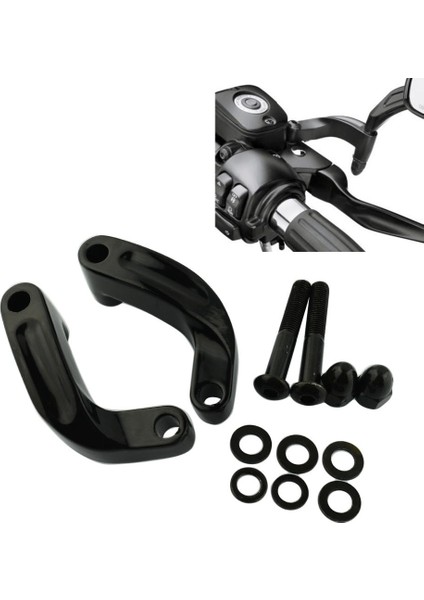 Siyah Motosiklet Ayna Yükseltici Yer Değiştirme Uzatma Adaptörü Adaptör Kiti Harley Için Alüminyum Ayna Yer Değiştirme Adaptörleri (Yurt Dışından)