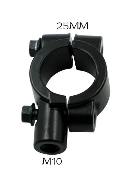 M10 25MM Siyah Stil 1 Adet Gidon Braketi Kelepçe Konu Motosiklet Ayna Montaj Kelepçesi Dikiz Aynası Tutucu Adaptörü Gümüş Siyah (Yurt Dışından)