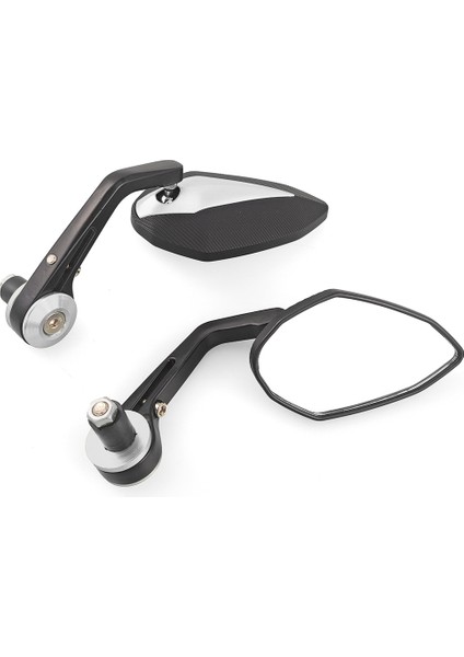 Siyah Stil "otocycle Gidon Bar Sonu Dikiz Dikiz Yan Aynalar Yamaha Sokak Bisikleti Scooter Için Dışbükey Cam Evrensel (Yurt Dışından)
