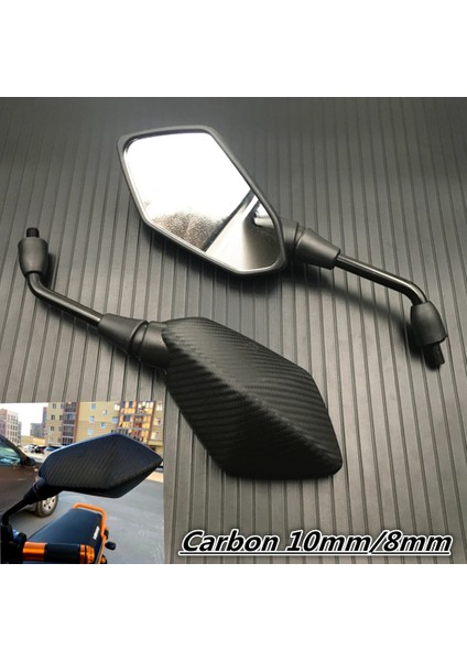 10 mm Tarzı 1 Çift Evrensel Karbon Fiber Motosiklet Aynası Scooter E-Bike Dikiz Aynaları Electrombile Arka Taraf Dışbükey Ayna (Yurt Dışından) modelleri