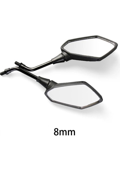 8mm Tarzı Hava Motosiklet Mi Vidalı Cam Temizle Arka Görünüm Moto Gidon Dekorasyon Mis Siyah Klasik Moda (Yurt Dışından)