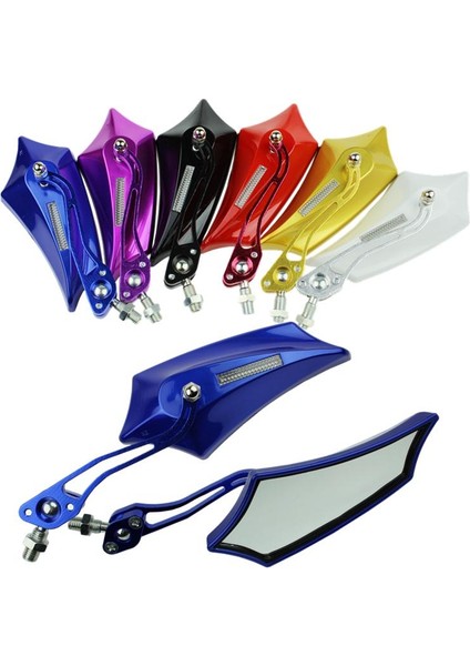 Siyah Stil Motosiklet Scooter Evrensel Modifiye Yarasa Şekli Yan Ayna Dikiz Aynası Alüminyum Sürüş Aynası (Yurt Dışından)