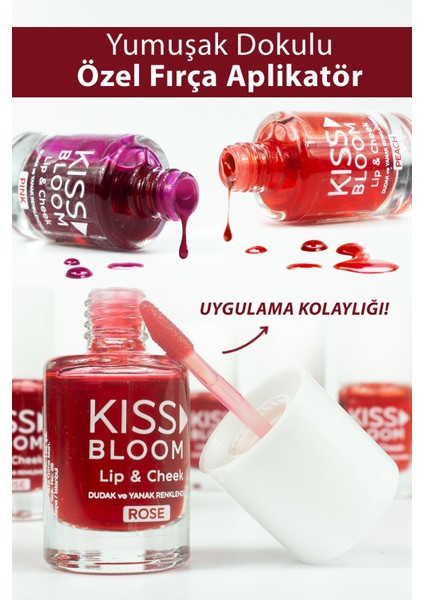 Kiss & Bloom Doğal Görünümlü Dudak ve Yanak Renklendirici Lip & Cheek Peach 11 ml