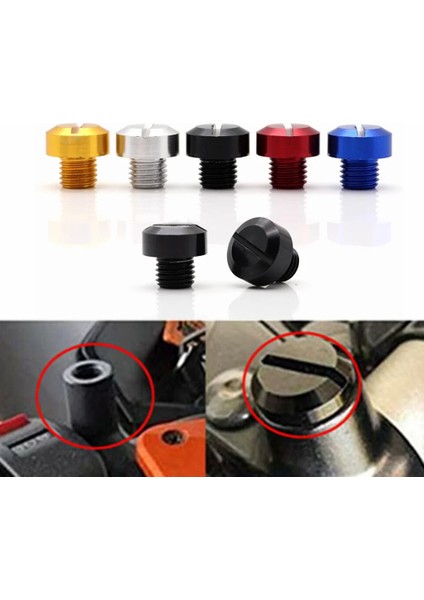 2-Altın-M8 Stili 2 Adet Evrensel Motosiklet C M10 ** Ayna Deliği Fiş Vida Cıvata Kapakları Kapakları Saat Yönünde Honda Suzuki Için Vida (Yurt Dışından)