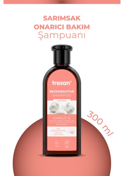 Sarımsak Onarıcı Bakım Şampuanı 300 ml + Tresan Kayın Ağacı Özlü ve Canlandırıcı Saç Toniği 125 ml