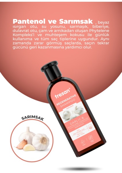 Sarımsak Onarıcı Bakım Şampuanı 300 ml + Tresan Kayın Ağacı Özlü ve Canlandırıcı Saç Toniği 125 ml