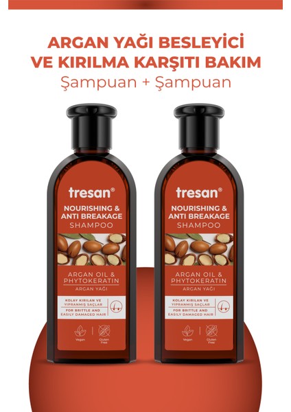 Argan Yağı Besleyici ve Kırılma Karşıtı Bakım Şampuanı 300 ml X 2 Adet