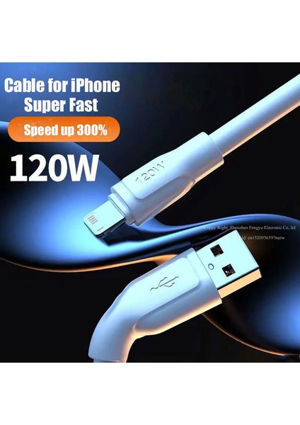 2 Metre 6 Amper Kalın 120W Iphone 13 Pro Max 14 12 11 Mini 8 7 Xr x Xs 6 Kablo Fast Hızlı Şarj Ios