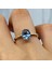 FasekGold 1.50 Karat London Blue Topaz Tektaş 925 Ayar Gümüş Evlilik Teklifi Yüzüğü-Hediye Gümüş Tektaş Yüzük 1