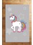 Cino 74 Gri Beyaz Unicorn Çocuk Odası Halı Bebek Oyun Halısı 1