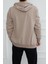 Hscstore Erkek Fermuarlı Kapüşonlu Bej Sweatshirt - 3705 3