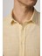 Slim Fit Dar Kalıp Çizgili Yazlık Keten Efekt Erkek Gömlek 3
