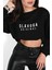 Kadın Yazı Baskılı Bisiklet Yaka Sweatshirt 1617-24 4