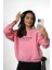 Kadın Yazı Baskılı Bisiklet Yaka Sweatshirt 1617-24 1