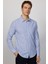Slim Fit Dar Kalıp Çizgili Yazlık Keten Efekt Erkek Gömlek 1