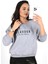 Kadın Yazı Baskılı Bisiklet Yaka Sweatshirt 1617-24 1
